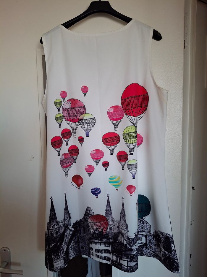 Tunique/Robe femme blanche et multicolore - photo numéro 2