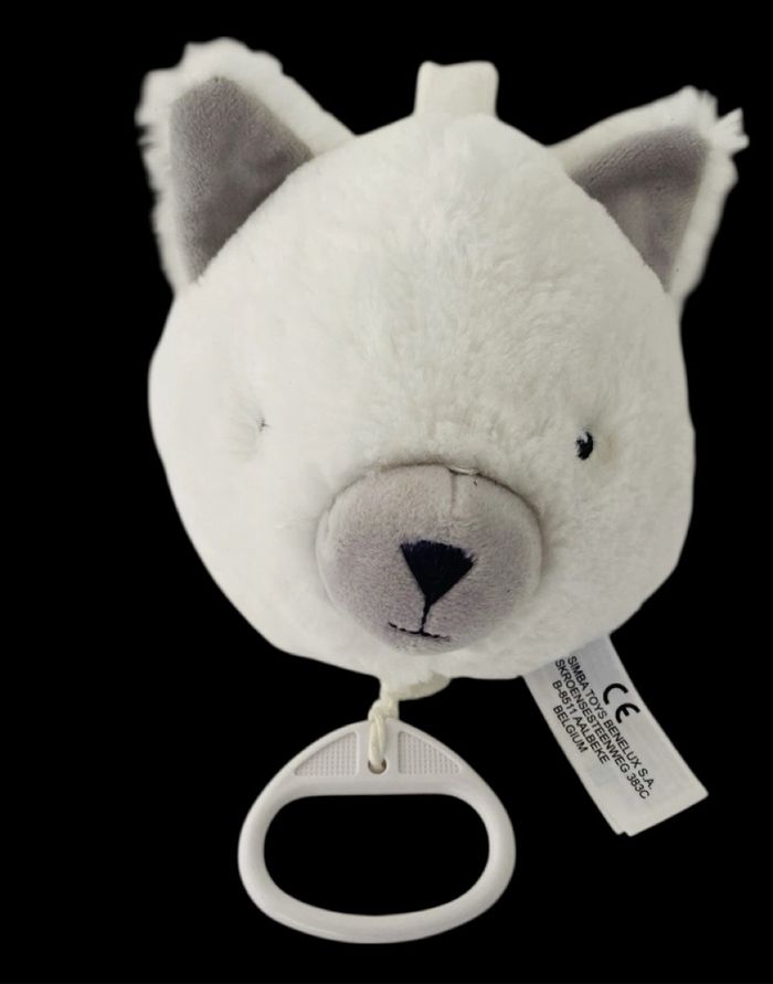 ❤️B5337 Doudou Peluche ours Loup blanc Musical SIMBA TOYS Nicotoy