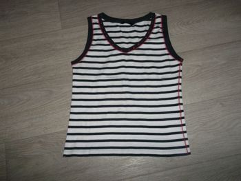 Top BURTON bleu blanc rouge et paillettes taille M TBE