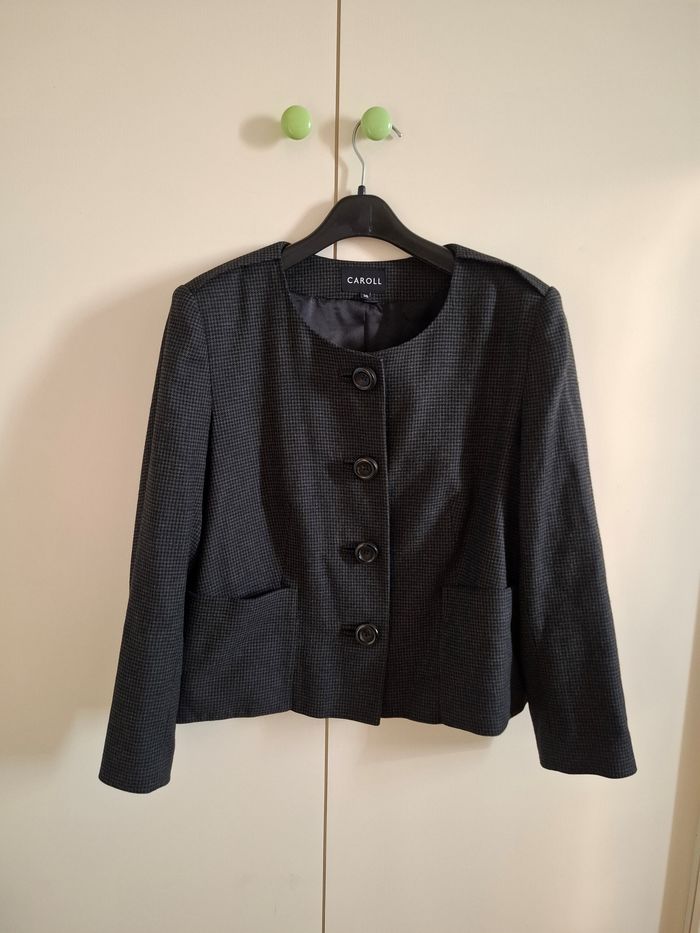 Veste femme gris foncé, 38, CAROLL, en très bon état
