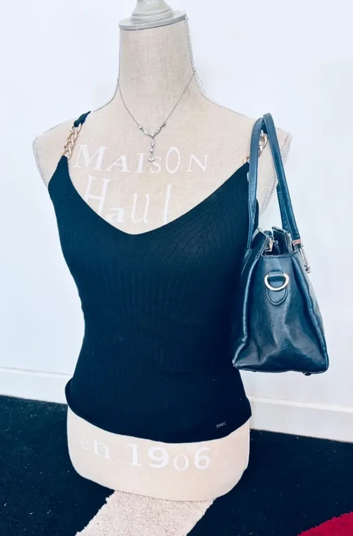 👜 sac à main bleu marine et doré - photo numéro 5