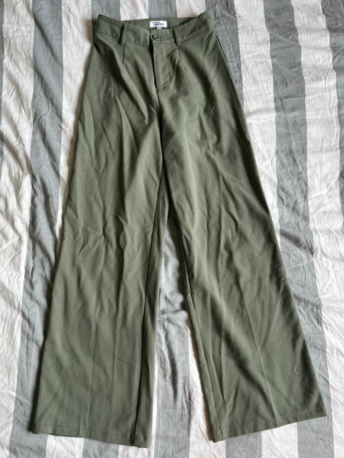 pantalon wide leg kaki jennyfer