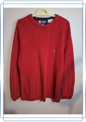 Pull / crewneck chaps by Ralph Lauren vintage rouge - taille XL / homme - col rond (117)