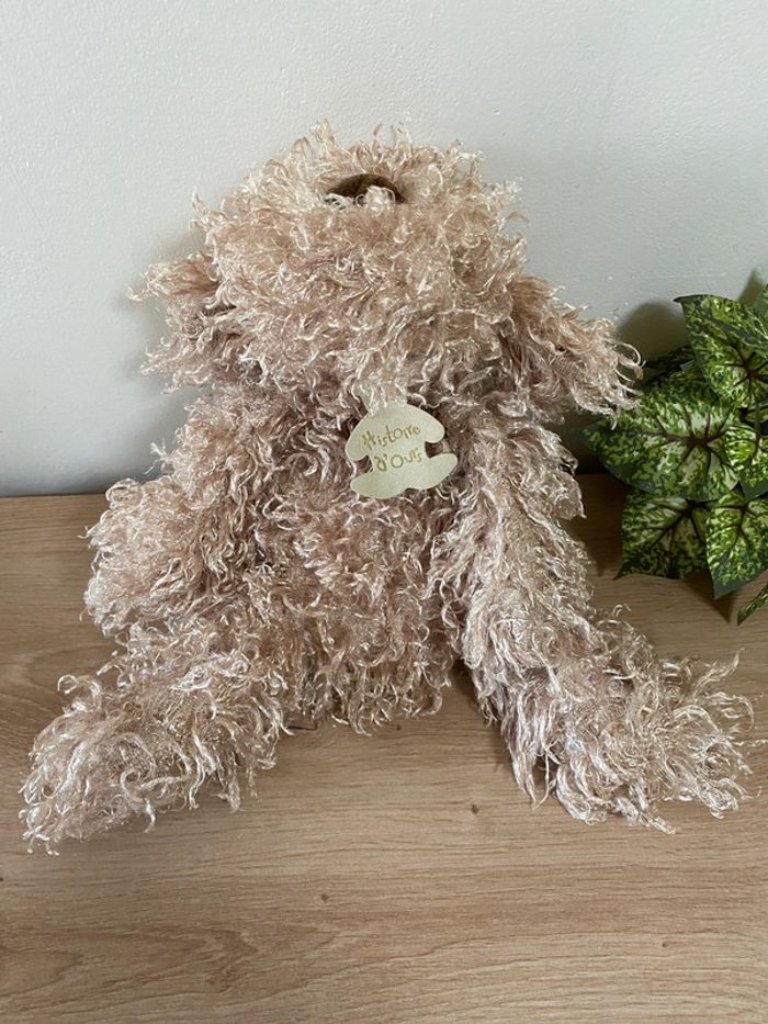 Doudou chien marron allongé bouclette histoire d ours - photo numéro 2