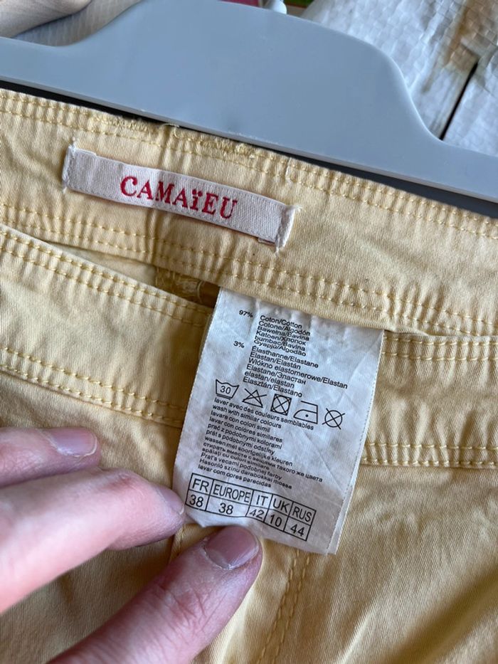 Pantalon 3/4 jaune pale - photo numéro 3