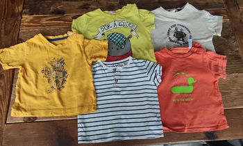 Lot 5 t-shirts MC taille 12 mois
