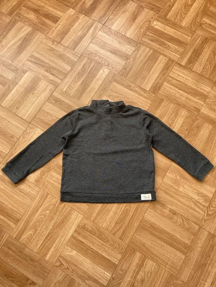 Sous pull à col roulé gris taille 18/24 mois Zara