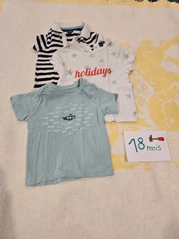 Lot t-shirts garçon 18mois