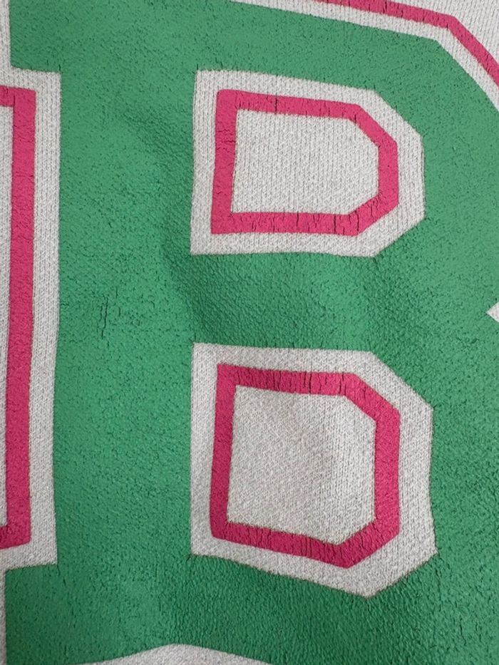 Lot pulls S doux et confortable : Pull gris avec B vert et rose + Pull court blanc - photo numéro 7