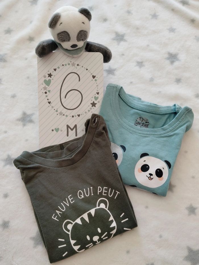 Duo de t-shirts Manches longues - animaux sauvages