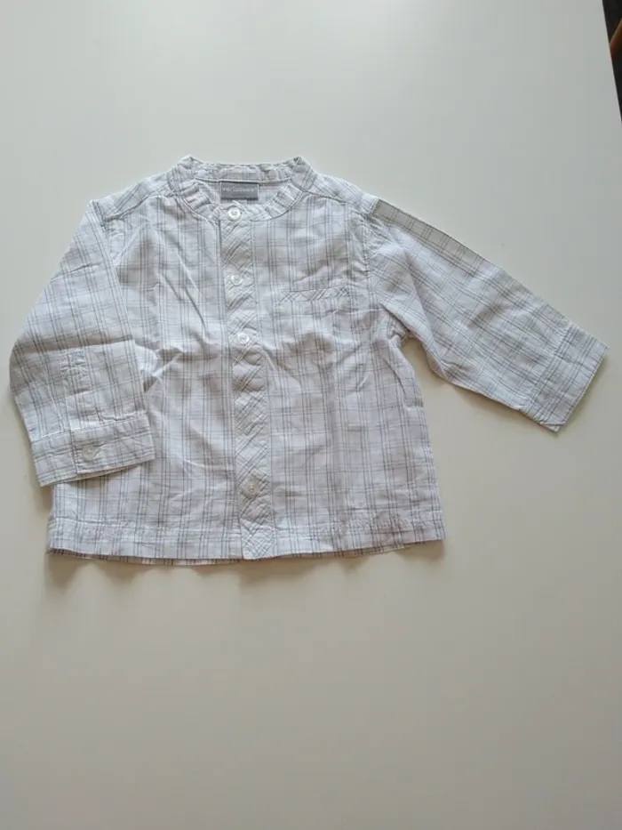 chemise à carreaux verbaudet col mao garcon 12 mois