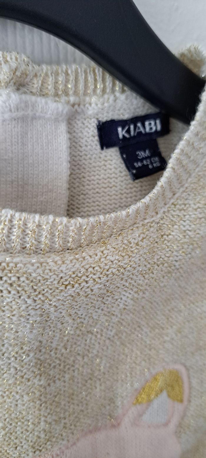 Belle robe beige pailletée 3 mois - photo numéro 5