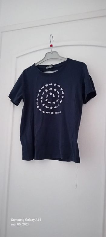 Tee-shirt motif poissons et étoiles marine fille 10 ans k-star