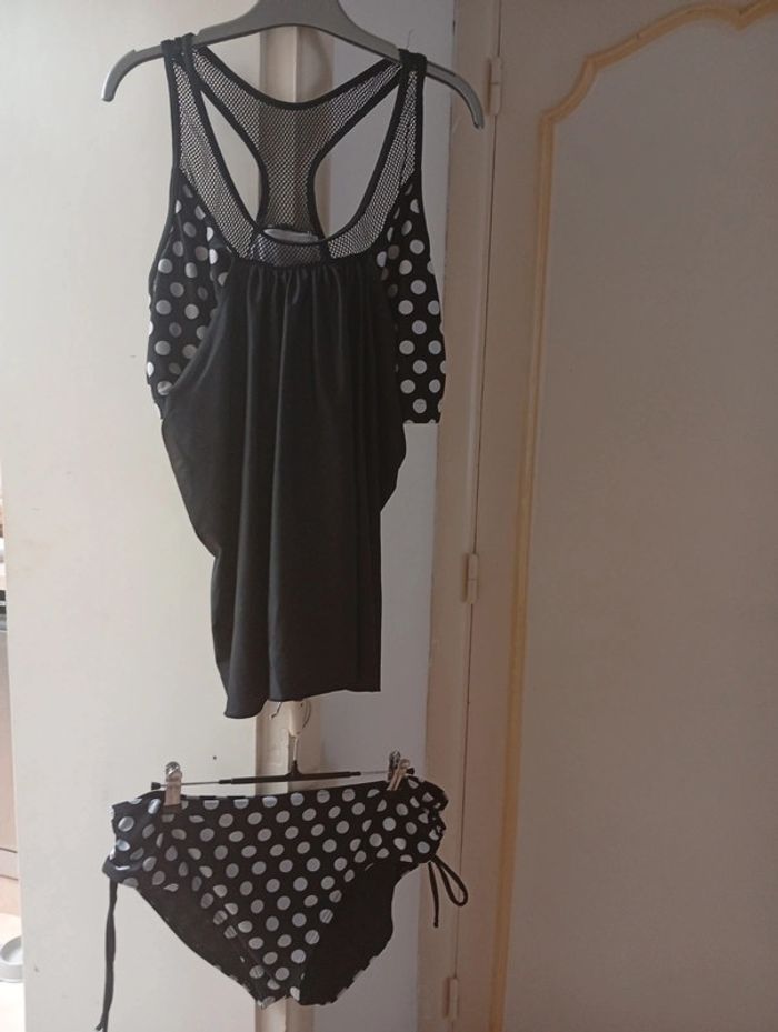 Tankini 4XL Noir et Blanc