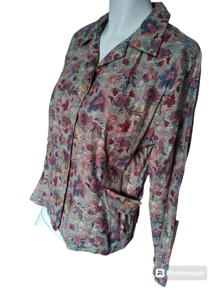 Chemise chemisier tunique printemps automne fleurs flower vintage retro country cottage core