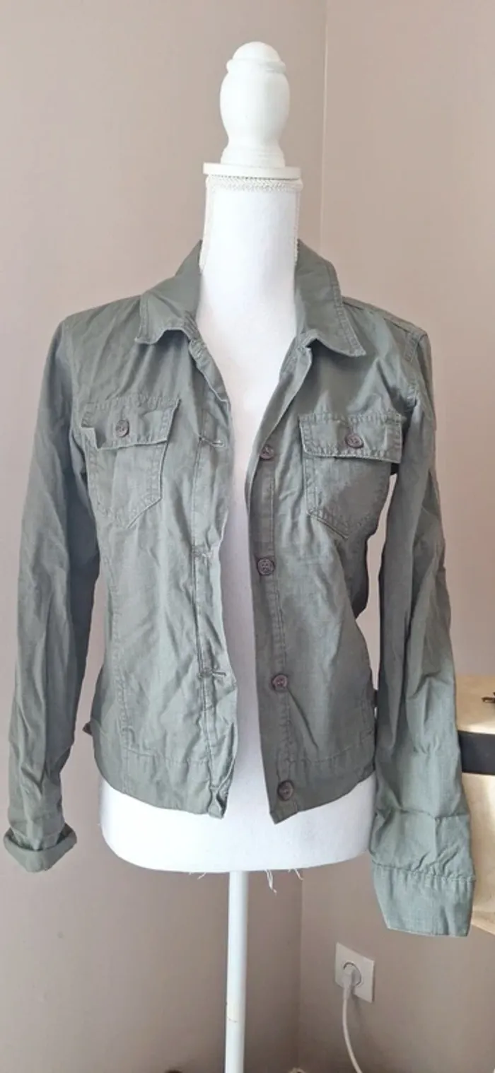 Veste légère etam t36 kaki annee 2000 vintage #F36S-317