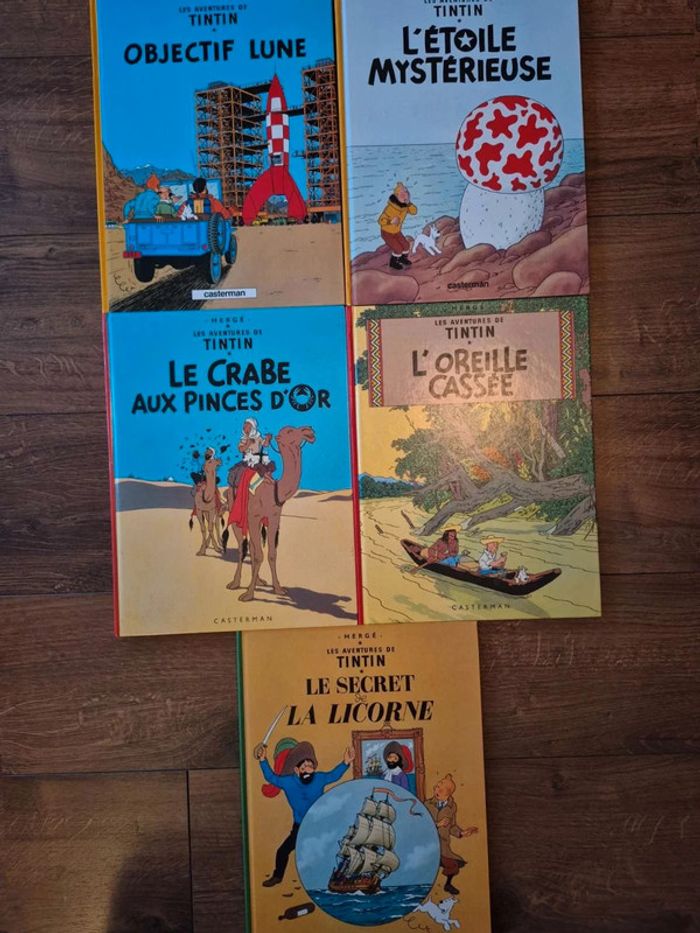 Lot de 5 bandes dessinées Tintin