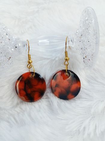 Boucles d'oreilles orange et noire 