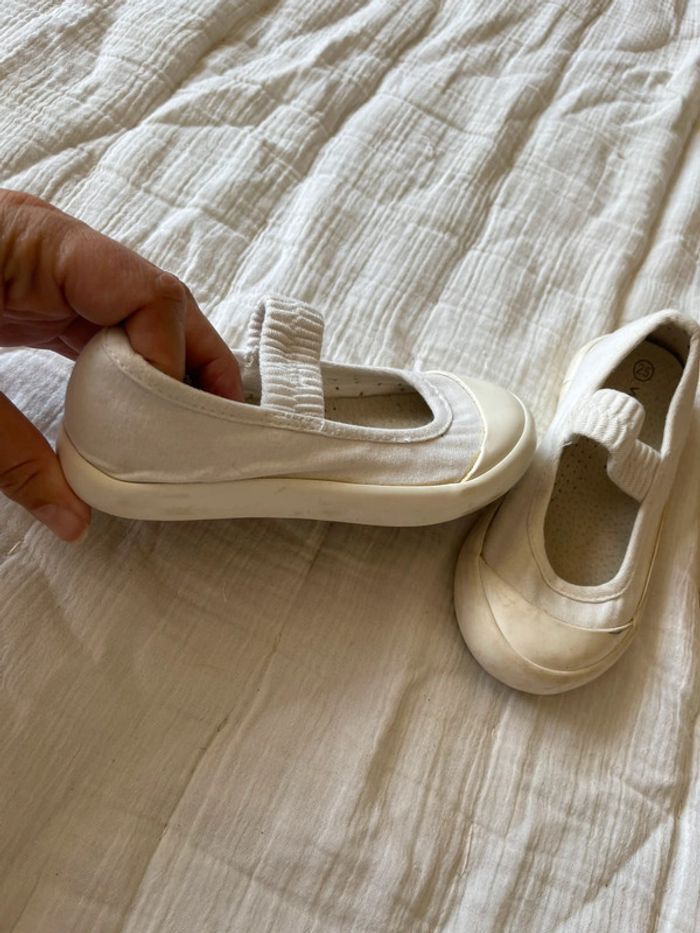 Ballerine Basket blanche élastique - Vertbaudet - photo numéro 4