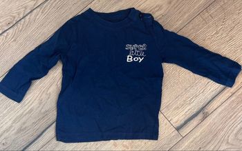 Tee-shirt manches longues « Super Little Boy » Vertbaudet – 9 mois 🌟