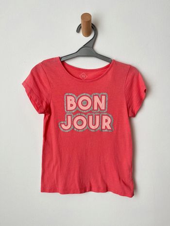 T-shirt rose “Bonjour” - TEX 5-6 ans