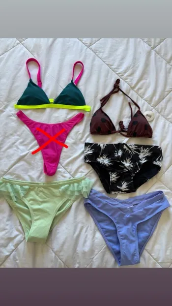 Lot 5 maillots de bain bikini haut bas taille S/36 neuf multicolore motifs