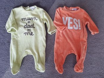 Lot de 2 pyjamas Kitchoun 1 mois