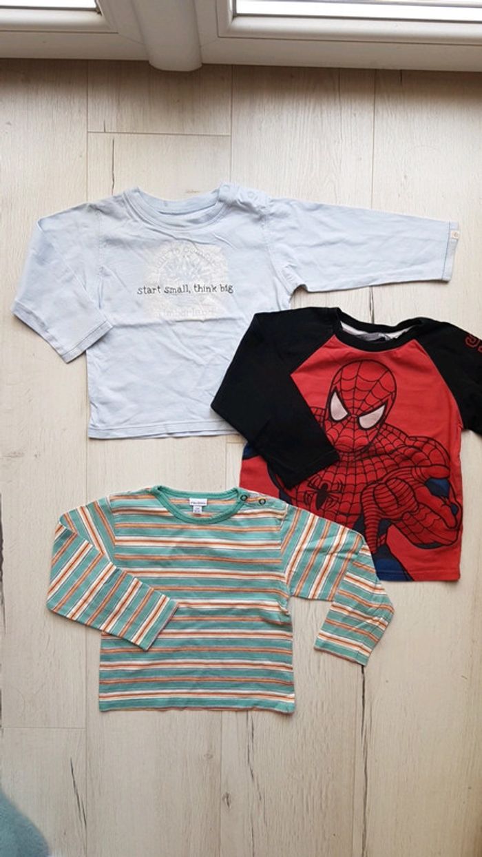 Lot de 3 tee shirts manches longues garcon 2ans