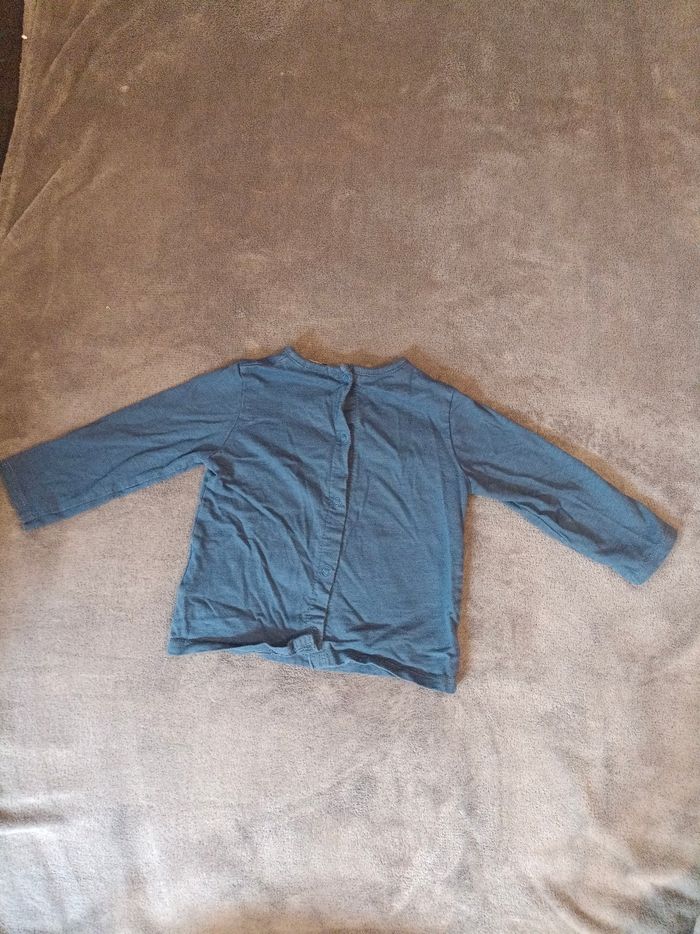Tee-shirt bleu manches longues - motif robot - photo numéro 4