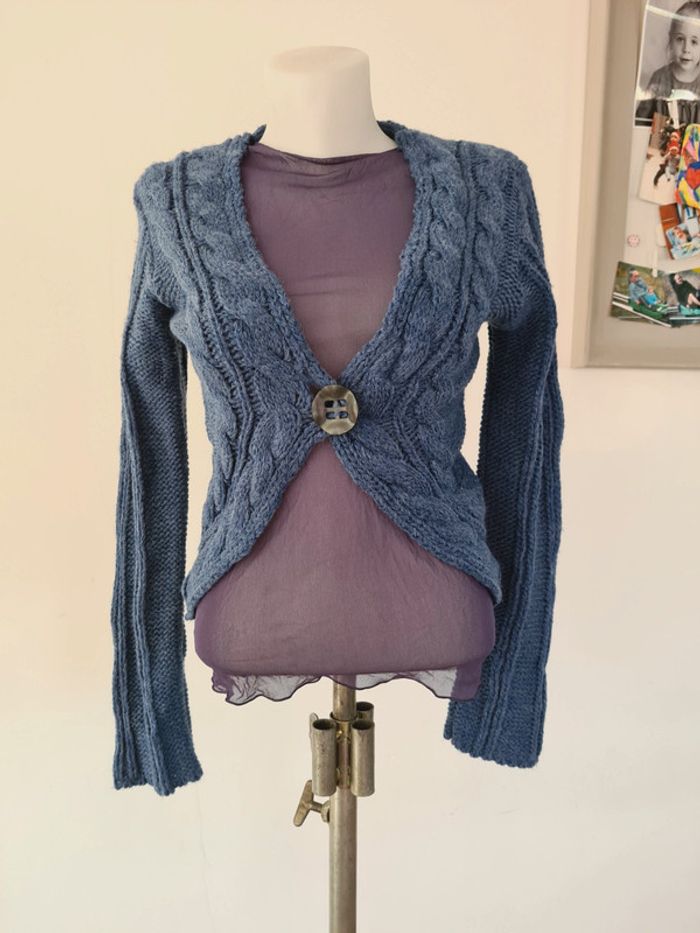 Gilet bleu violet - photo numéro 2