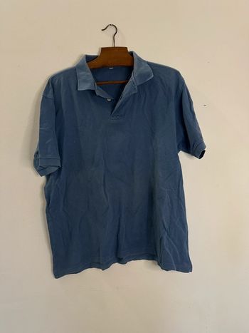 Polo manches courtes bleu 100% coton