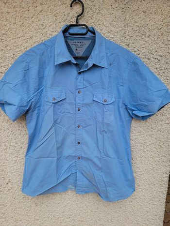 Chemise cargo bleu habillé chic vintage oversize baggy