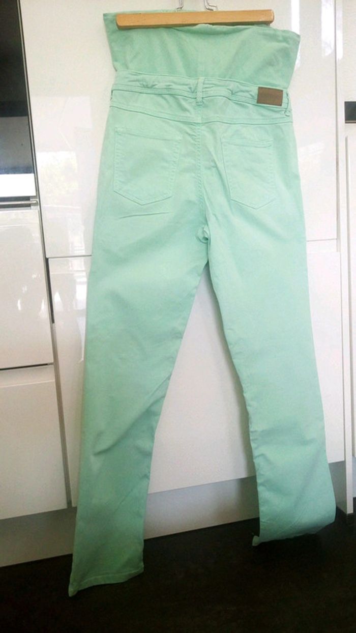 Pantalon couleur mint de grossesse marque obmum taille 38 - photo numéro 5