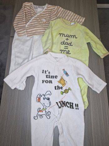 Lot 3 pyjamas grenouillères 3 mois