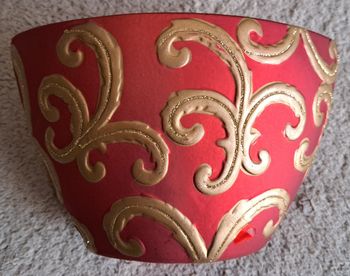 🏺Pot de fleurs rouge et doré