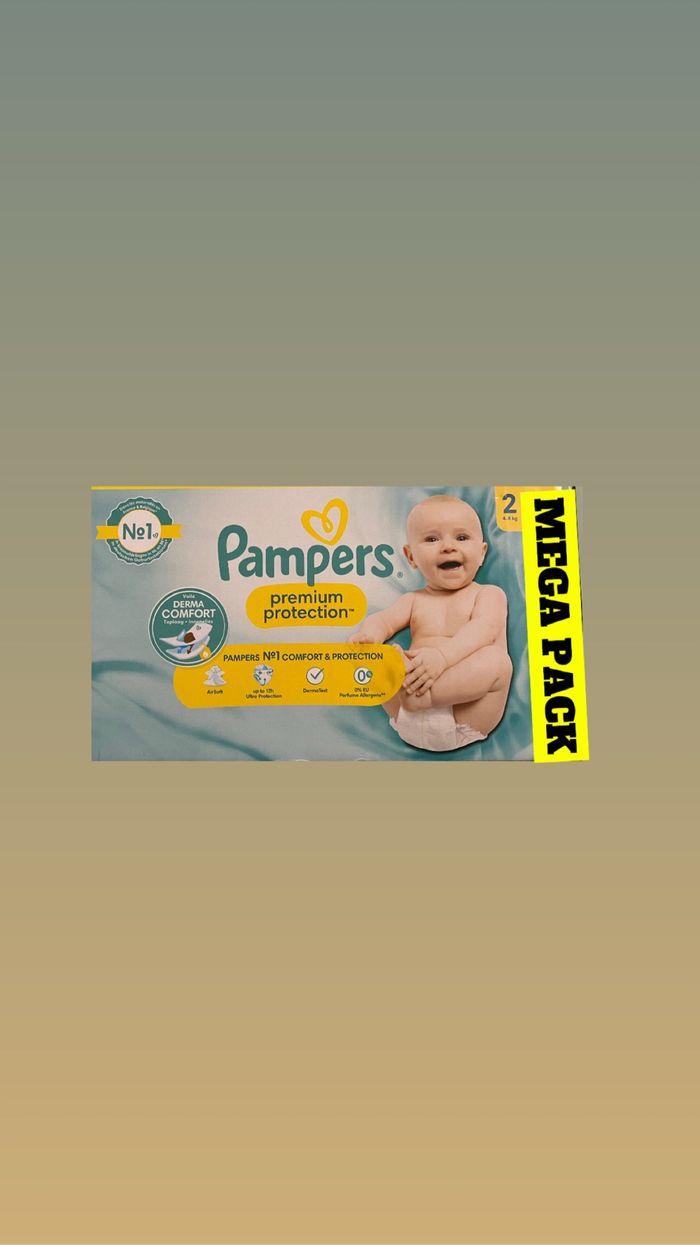 🍼 Pampers Premium Protection Taille 2 – Méga Pack 🧡