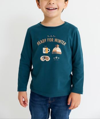 💜 Teeshirt vert sapin motif hiver okaidi 5 ans 💜