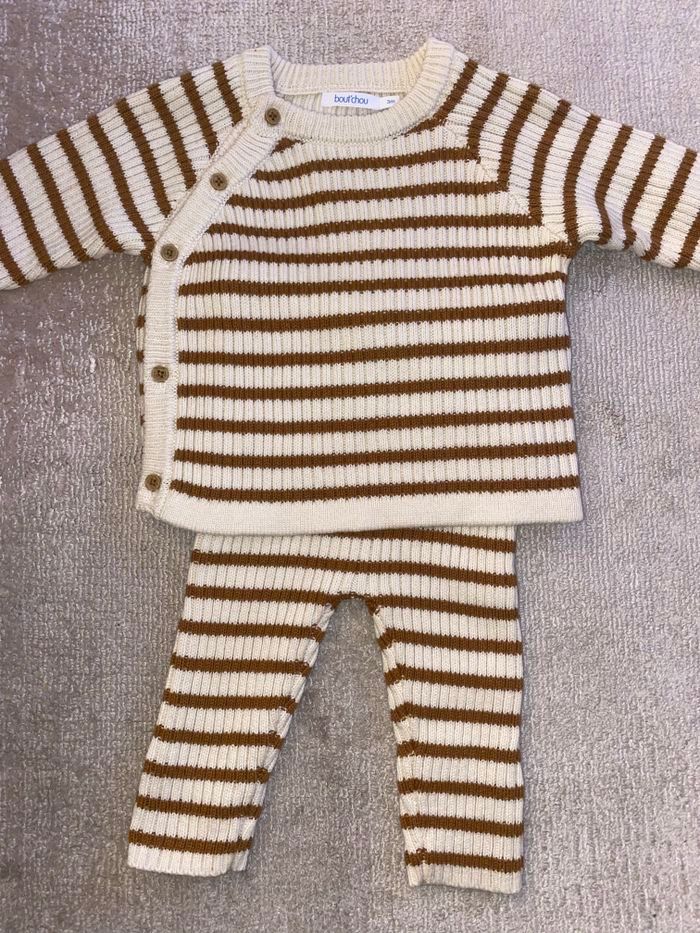 Ensemble pull et pantalon Boutchou beige marron