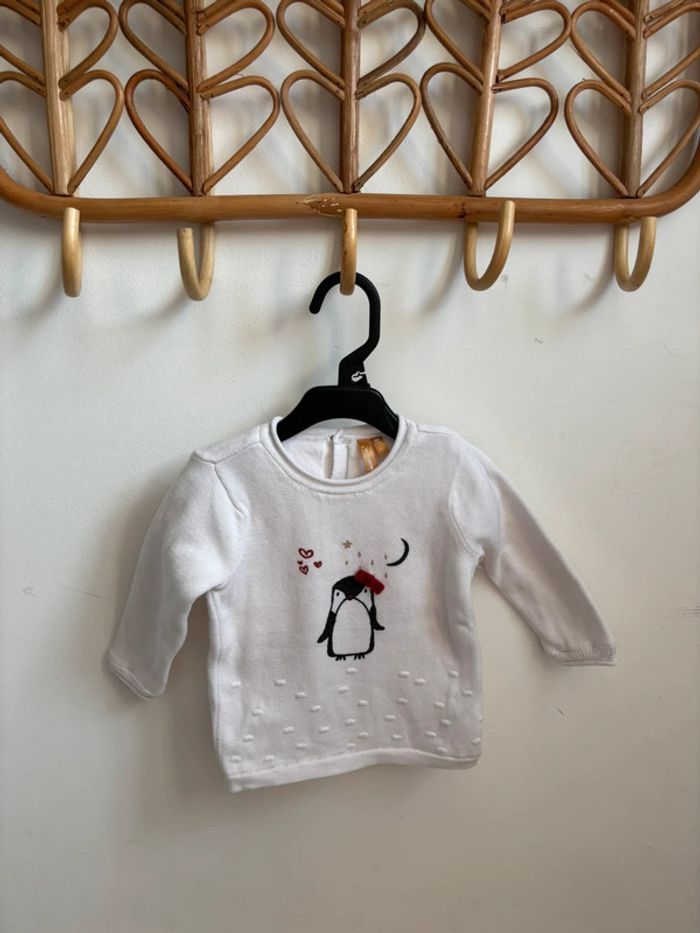 Pull pingouin Noël 6 mois