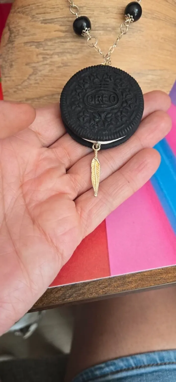 Collier sautoir Oreo Fimo - photo numéro 5