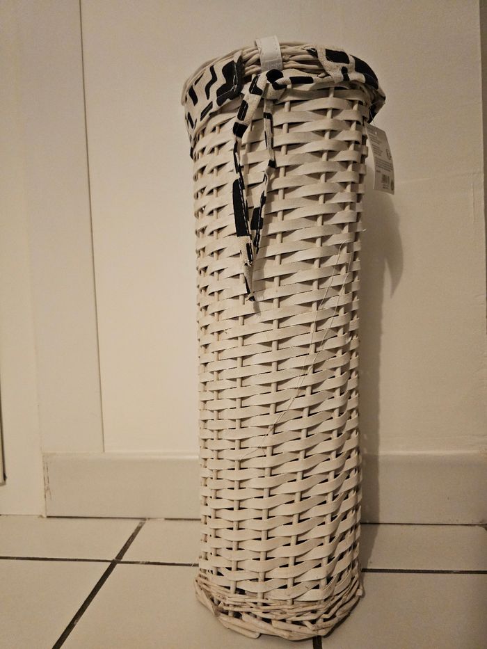 Range-rouleaux papier toilette – Osier blanc – Comme neuf - photo numéro 2