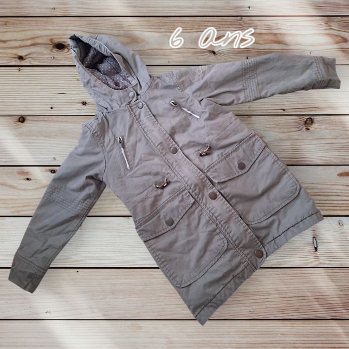 ❄️🩶🧥 Long manteau gris Okaïdi – Fille 6 ans 🧥🩶❄️