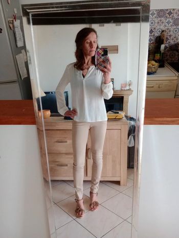Pantalon femme 34 beige c78