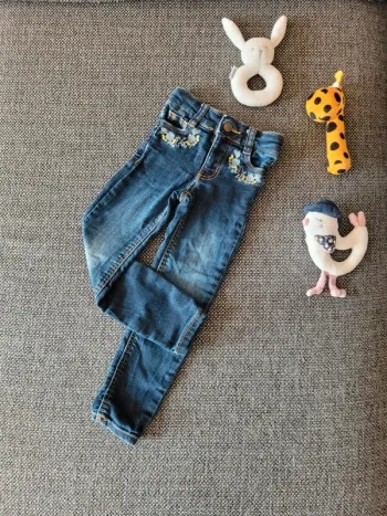 Jean slim brodé fille Creeks 3 ans