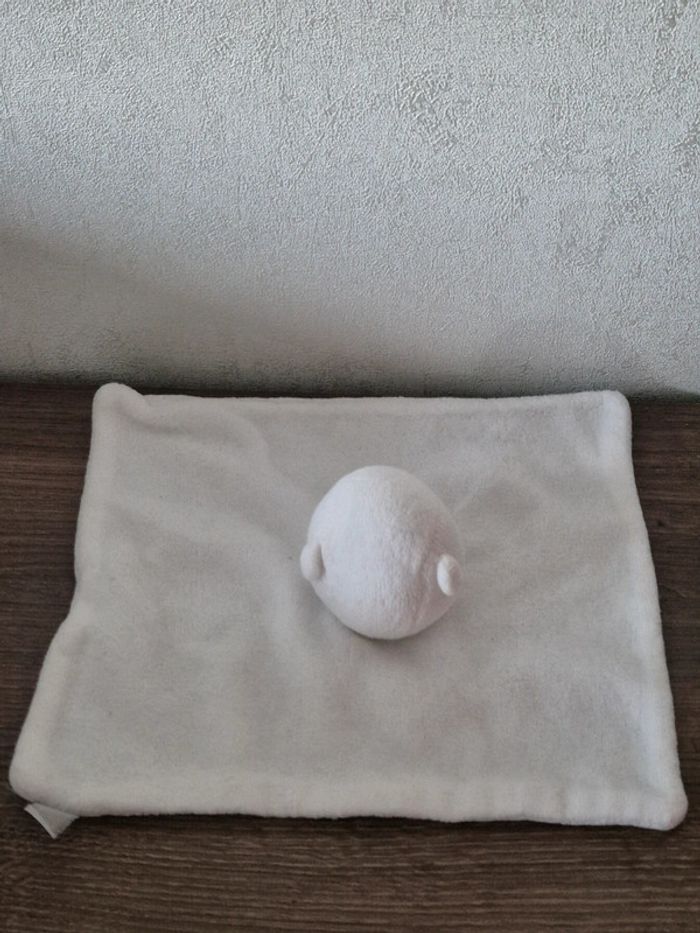 Doudou lange carré ours blanc 20 cm x 20 cm - photo numéro 3