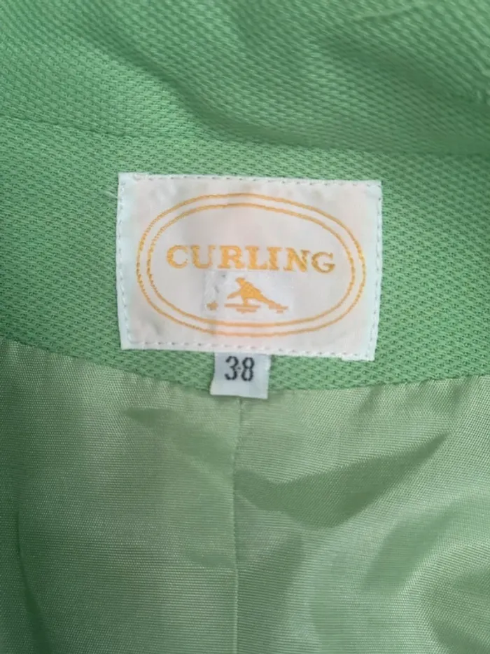 Blazer Curling – Taille 38 – Vert pomme avec épaulettes - photo numéro 5