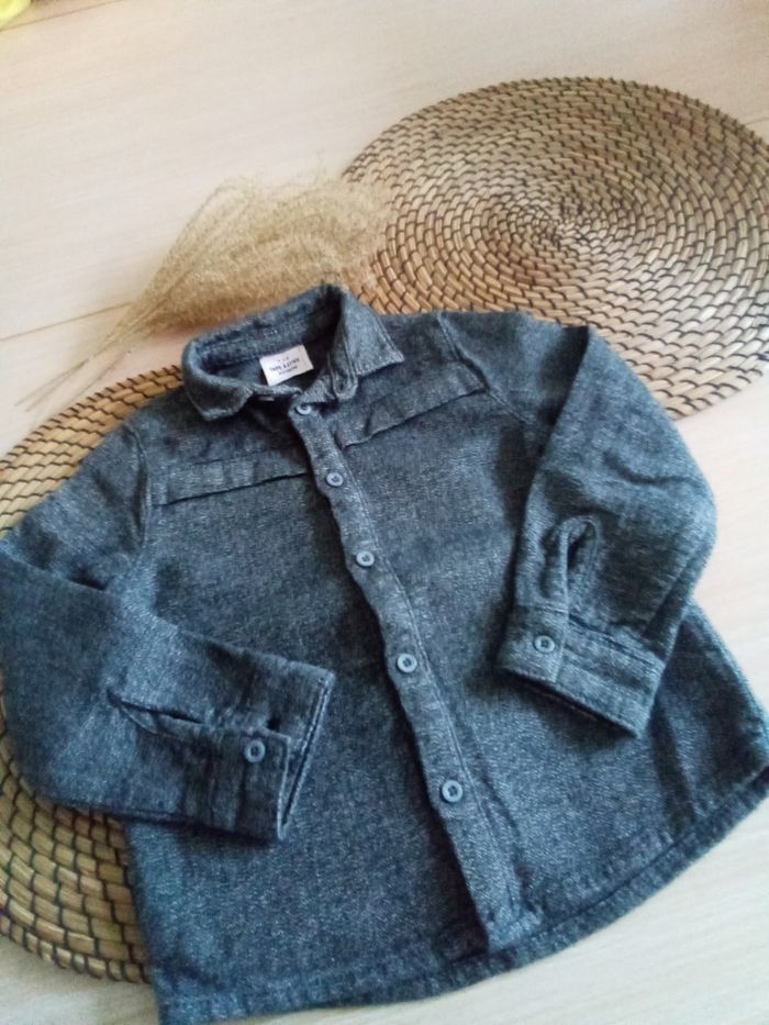 Chemise gris chiné manches longues Tape à l'oeil taille 3 ans