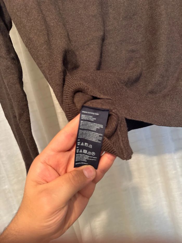 Pull Col V Homme Marron - Tommy Hilfiger - Taille L - Très Bon État - photo numéro 7
