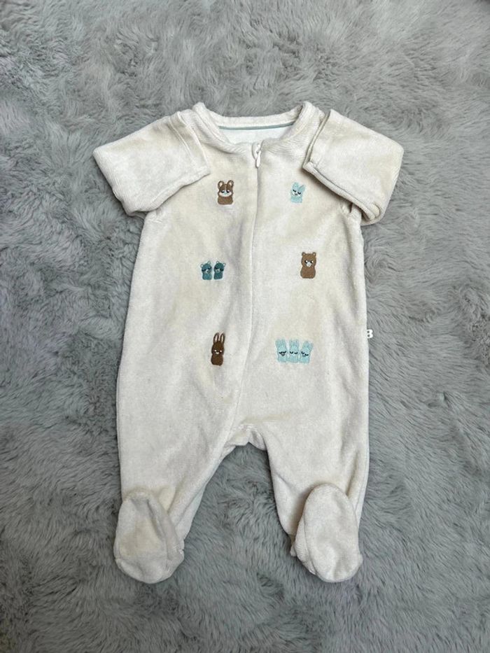 Pyjama velours beige 3 mois