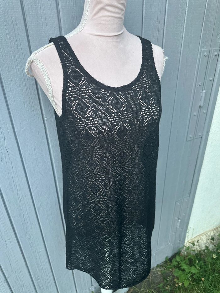 Robe noir dentelle dessus maillot de bain été - photo numéro 2